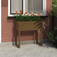 vidaXL Mézbarna tömör fenyőfa növénytartó 78x40x81 cm kerti tárolás