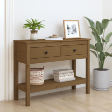 vidaXL mézbarna tömör fenyőfa tálalóasztal 100 x 35 x 75 cm bútor