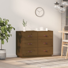 vidaXL mézbarna tömör fenyőfa tálalószekrény 100 x 40 x 75 cm bútor