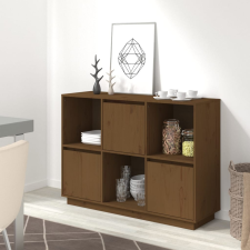 vidaXL mézbarna tömör fenyőfa tálalószekrény 110,5 x 35 x 80 cm bútor