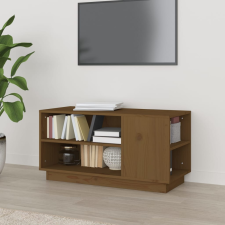 vidaXL mézbarna tömör fenyőfa TV-szekrény 80x35x40,5 cm bútor