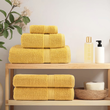 vidaXL Mikroszálas törölközők 4 pcs Arany 15 x 21 cm Pamut lakástextília