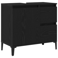 vidaXL Mosdókagyló Szekrény Fekete Tölgy 65x33x60 cm Műszaki Fa (862812) fürdőszoba bútor