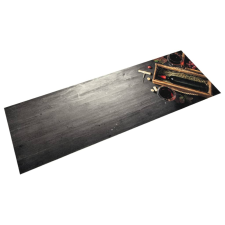 vidaXL Mosható boros üveg mintás bársony konyhai szőnyeg 45x150 cm lakástextília