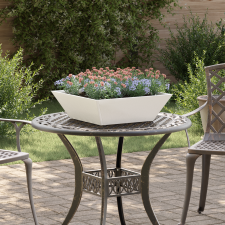 vidaXL Műanyag virágtartó 5 pcs Fehér 50 x 50 x 15 cm Acél kerti tárolás