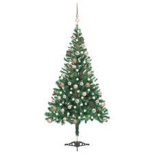 vidaXL műkarácsonyfa 230 ággal LED fényekkel és gömbökkel 120 cm  (3077573) műfenyő