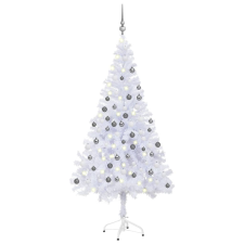 vidaXL műkarácsonyfa 380 ággal LED fényekkel és gömbökkel 150 cm (3077665) műfenyő