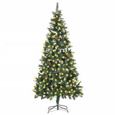 vidaXL műkarácsonyfa LED-del és tobozzal 210 cm (3077748) műfenyő