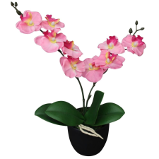 vidaXL műorchidea virágcseréppel 30 cm rózsaszín dekoráció