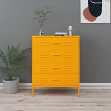 vidaXL mustársárga acél fiókos szekrény 80 x 35 x 101,5 cm bútor