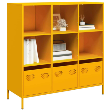 vidaXL mustársárga acél tálalószekrény 101,5 x 39 x 103,5 cm bútor