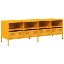 vidaXL mustársárga hidegen hengerelt acél TV-szekrény 135x39x43,5 cm (851331) bútor