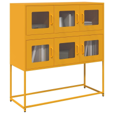 vidaXL mustársárga hideghengerelt acél tálalószekrény 100,5x39x107 cm bútor