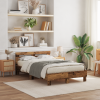 vidaXL Műszaki Fa Ágykeret Viharvert fa Műszaki fa 120 x 190 cm Tartós