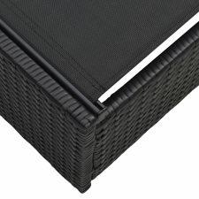 vidaXL Napozóágy Fekete Rattan, Acél 69 x 200 x 27 cm kerti bútor