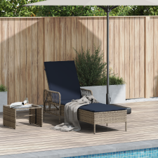vidaXL Napozóágy Szürke PE Rattan 157 x 55 x 92 cm Összecsukható kerti bútor