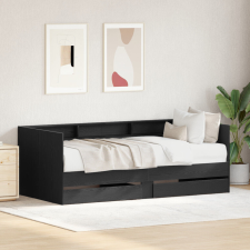 vidaXL Nappali ágy fiókokkal Beton szürke 90x200 cm Műanyag fa ágy és ágykellék