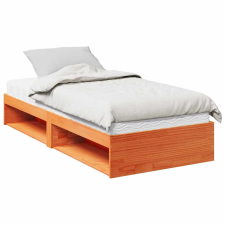 vidaXL nappali ágy matraccal viaszbarna 100x200 cm tömör fa fenyőfa (3324594) ágy és ágykellék