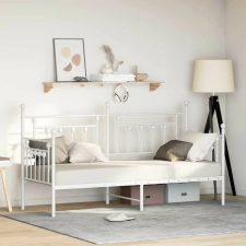 vidaXL Nappali ágykeret Fehér 75 x 190 cm Acél ágy és ágykellék