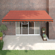 vidaXL narancs-barna szövet és alumínium behúzható napellenző 4,5x3 m kerti bútor