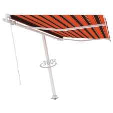 vidaXL narancs és barna kézzel kihúzható póznás napellenző 350x250 cm kerti bútor