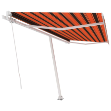 vidaXL narancs és barna kézzel kihúzható póznás napellenző 400x300 cm kerti bútor