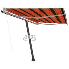 vidaXL narancssárga-barna automata póznás napellenző 350 x 250 cm kerti bútor