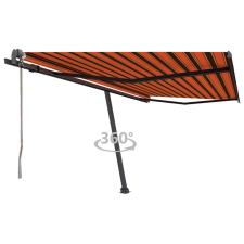 vidaXL narancssárga-barna automata póznás napellenző 400 x 350 cm kerti bútor