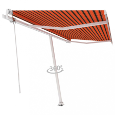 vidaXL Narancssárga-barna automata póznás napellenző 450 x 300 cm kerti bútor