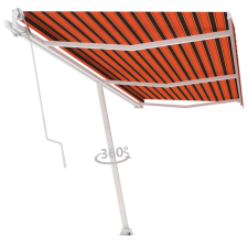 vidaXL narancssárga-barna automata póznás napellenző 600 x 300 cm kerti bútor