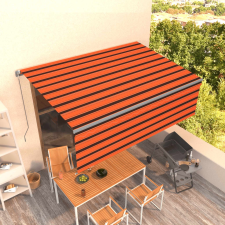 vidaXL narancssárga-barna kézzel kihúzható napellenző redőnnyel 4x3 m kerti bútor