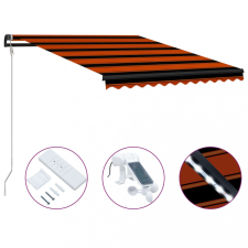 vidaXL Narancssárga-barna szélérzékelős és LED-es napellenző 300x250cm kerti bútor
