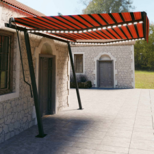 vidaXL narancssárga-barna szélérzékelős és LED-es napellenző 4,5 x 3 m kerti bútor
