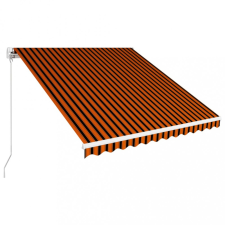 vidaXL Narancssárga és barna kézzel kihúzható napellenző 300 x 250 cm kerti bútor