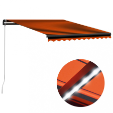 vidaXL narancssárga és barna kézzel kihúzható napellenző 350 x 250 cm kerti bútor