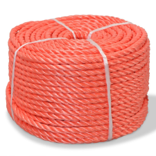 vidaXL narancssárga polipropilén sodrott kötél 12 mm 100 m kábel és adapter