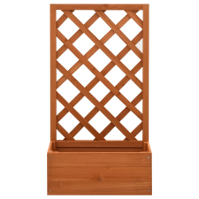 vidaXL narancssárga tömör fenyőfa rácsos kerti ültetőláda 50x25x90 cm  (314830) kerti tárolás