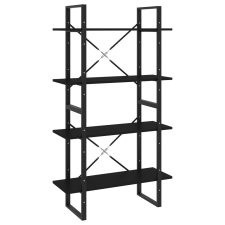 vidaXL négyszintes fekete forgácslap könyvszekrény 80 x 30 x 140 cm (806458) bútor