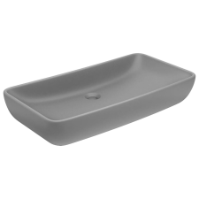 vidaXL négyszögletes matt világosszürke kerámia luxus mosdókagyló 71 x 38 cm (146960) szaniter