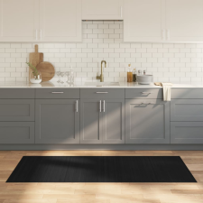 vidaXL Négyszögletű fekete bambusz szőnyeg 80 x 200 cm lakástextília