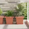 vidaXL Négyzet Virágcserép 24 pcs Tégla Vörös 33 x 33 x 26 cm Műanyag