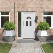 vidaXL Növénytartó 2 pcs Ezüst 100 x 100 x 80 cm Rozsdamentes acél kerti tárolás