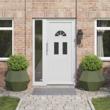 vidaXL Növénytartó 2 pcs Olajzöld 75 x 75 x 60 cm Acél kerti tárolás