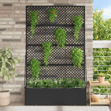vidaXL Növénytartó Fekete 105 x 30 x 170 cm Fém kerti tárolás