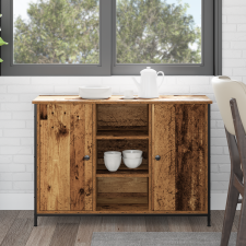 vidaXL Old Wood oldalszekrény 100x35x70 cm Mérnöki fa és acél bútor
