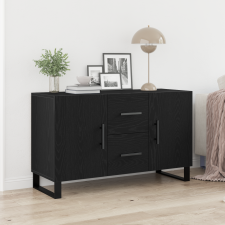 vidaXL Oldalaszekrény Fekete Tölgy 100x36x60 cm Mérnöki Fa bútor