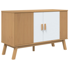 vidaXL OLDEN fehér és barna tömör fenyőfa tálalószekrény 114x43x73,5cm (358611) bútor