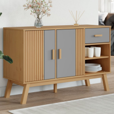 vidaXL OLDEN szürke és barna tömör fenyő tálalószekrény 114x43x73,5cm bútor