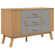 vidaXL OLDEN szürke és barna tömör fenyő tálalószekrény 114x43x73,5cm (358598) bútor
