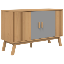 vidaXL OLDEN szürke és barna tömör fenyő tálalószekrény 114x43x73,5cm (358610) bútor